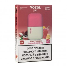 Одноразовая электронная сигарета Vozol D6 1000 затяжек Личи Со Льдом Розовый Лимонад